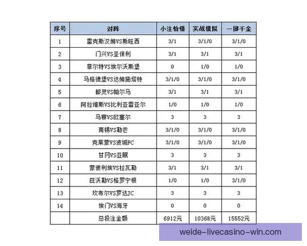 足球竞猜投注策略全面解析 帮你提高中奖率的实用技巧与经验分享